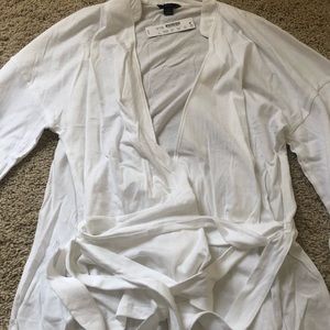 NWT J.Crew cotton wrap top in size Large